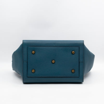 Tie Knot Tote Bag Medium Teal Leather
