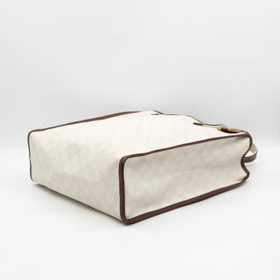 Web Loop Tote Medium White GG Supreme Canvas