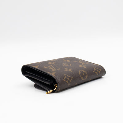Flower Lock Compact Wallet Monogram Black