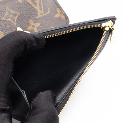 Flower Lock Compact Wallet Monogram Black