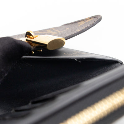 Flower Lock Compact Wallet Monogram Black
