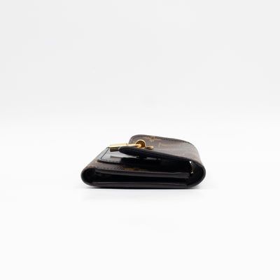 Flower Lock Compact Wallet Monogram Black