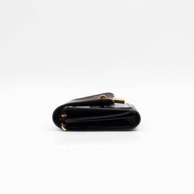 Flower Lock Compact Wallet Monogram Black