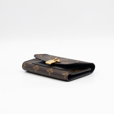 Flower Lock Compact Wallet Monogram Black