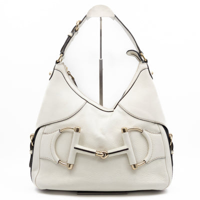 Heritage Horsebit Hobo White Leather
