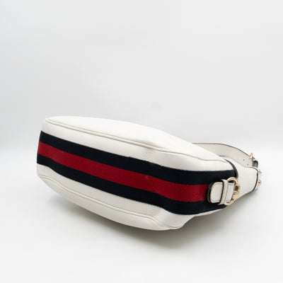 Heritage Horsebit Hobo White Leather