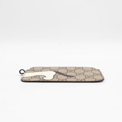 Multifunction Lanyard With Dog Print GG Supreme Brown