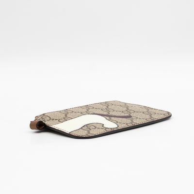Multifunction Lanyard With Dog Print GG Supreme Brown