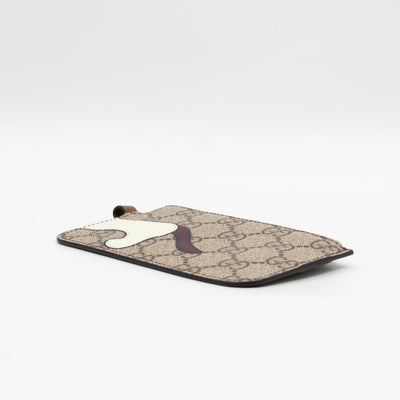 Multifunction Lanyard With Dog Print GG Supreme Brown