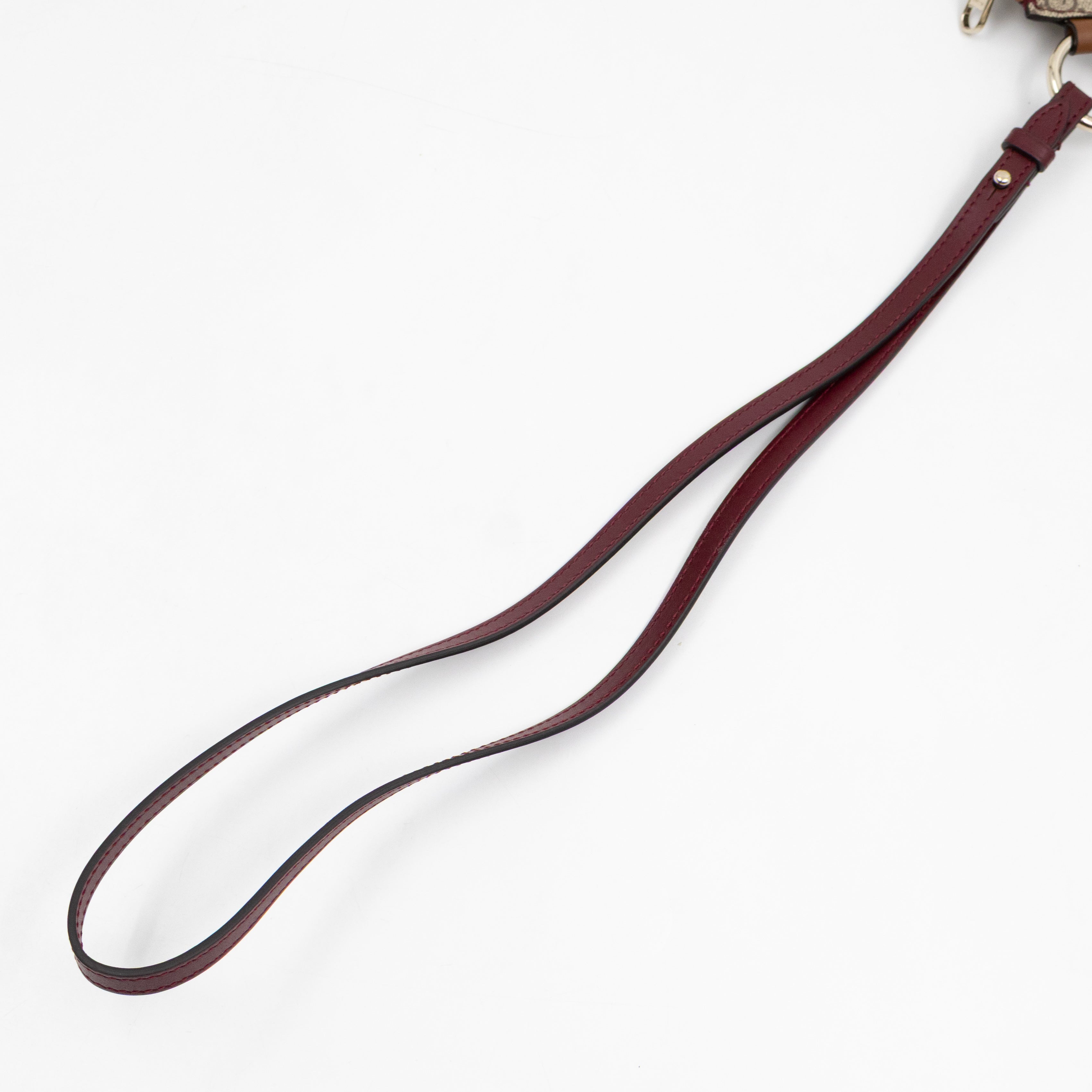 Multifunction Lanyard With Dog Print GG Supreme Brown