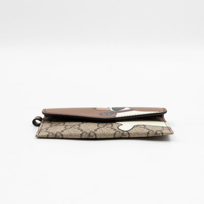 Multifunction Lanyard With Dog Print GG Supreme Brown