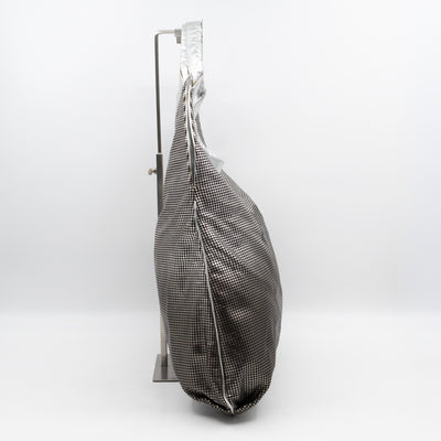 Hollywood Hobo Tote Perforated Metallic Ombre Leather Silver