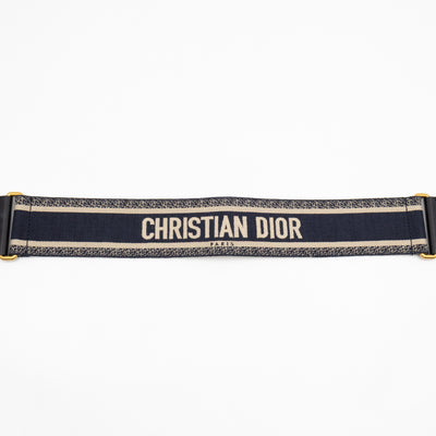Blue Christian Dior Paris Embroidery Belt 75 cm