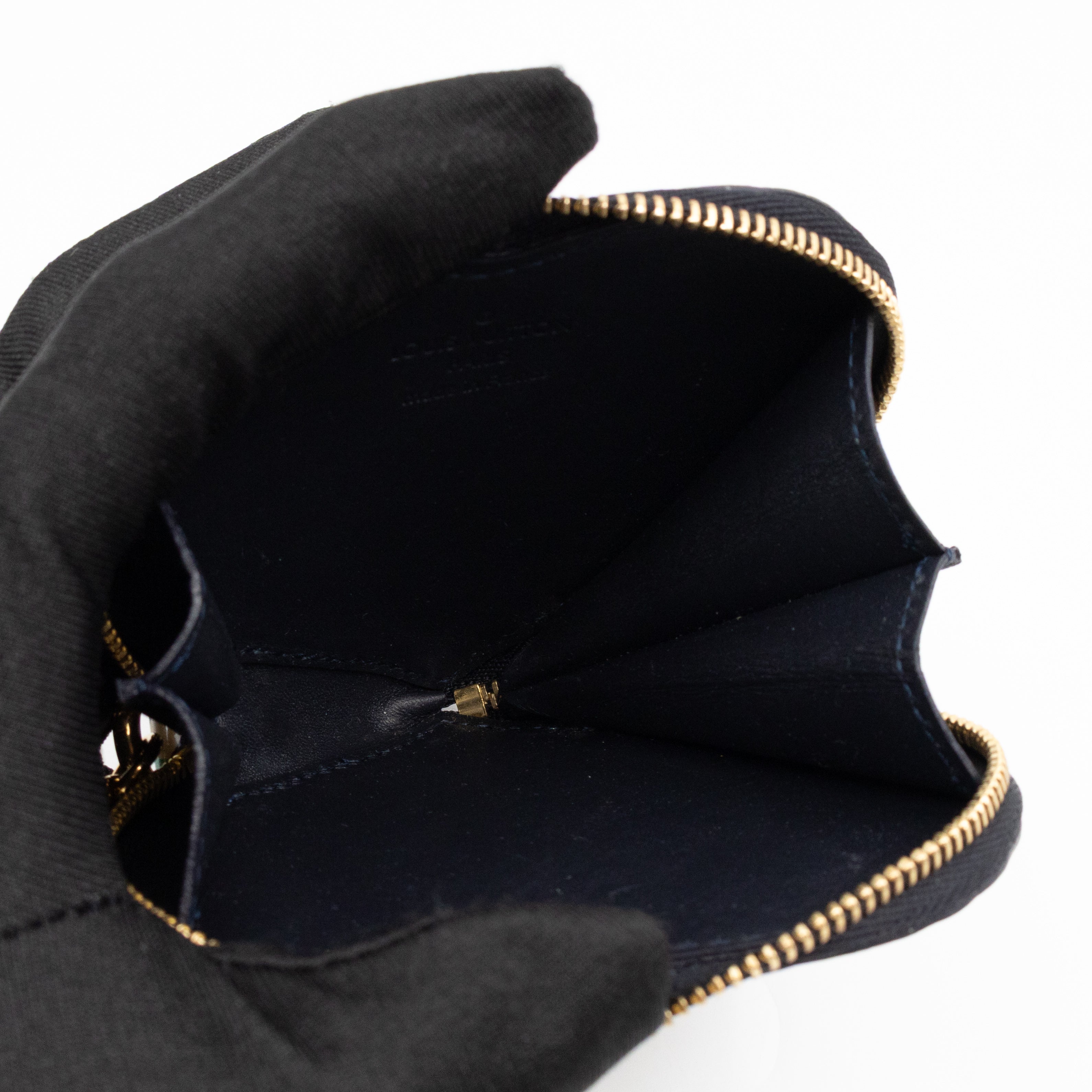 Heart Coin Purse Black & Beige Leopard Vernis