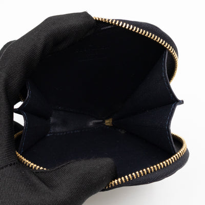 Heart Coin Purse Black & Beige Leopard Vernis
