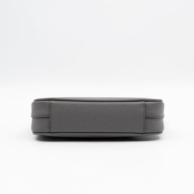 Small Pouch Grey Saffiano Leather