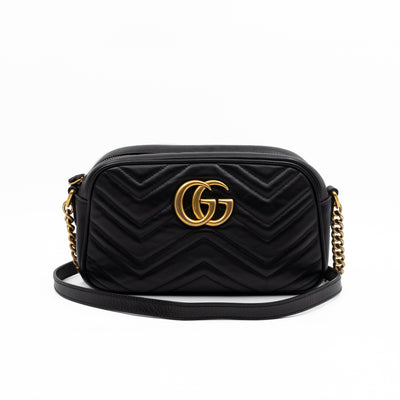GG Marmont Small Camera Bag Black Leather