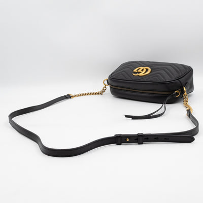 GG Marmont Small Camera Bag Black Leather