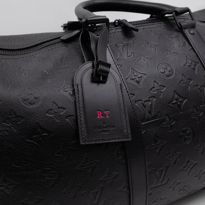 Keepall 50 Bandouliere Black Shadow Leather