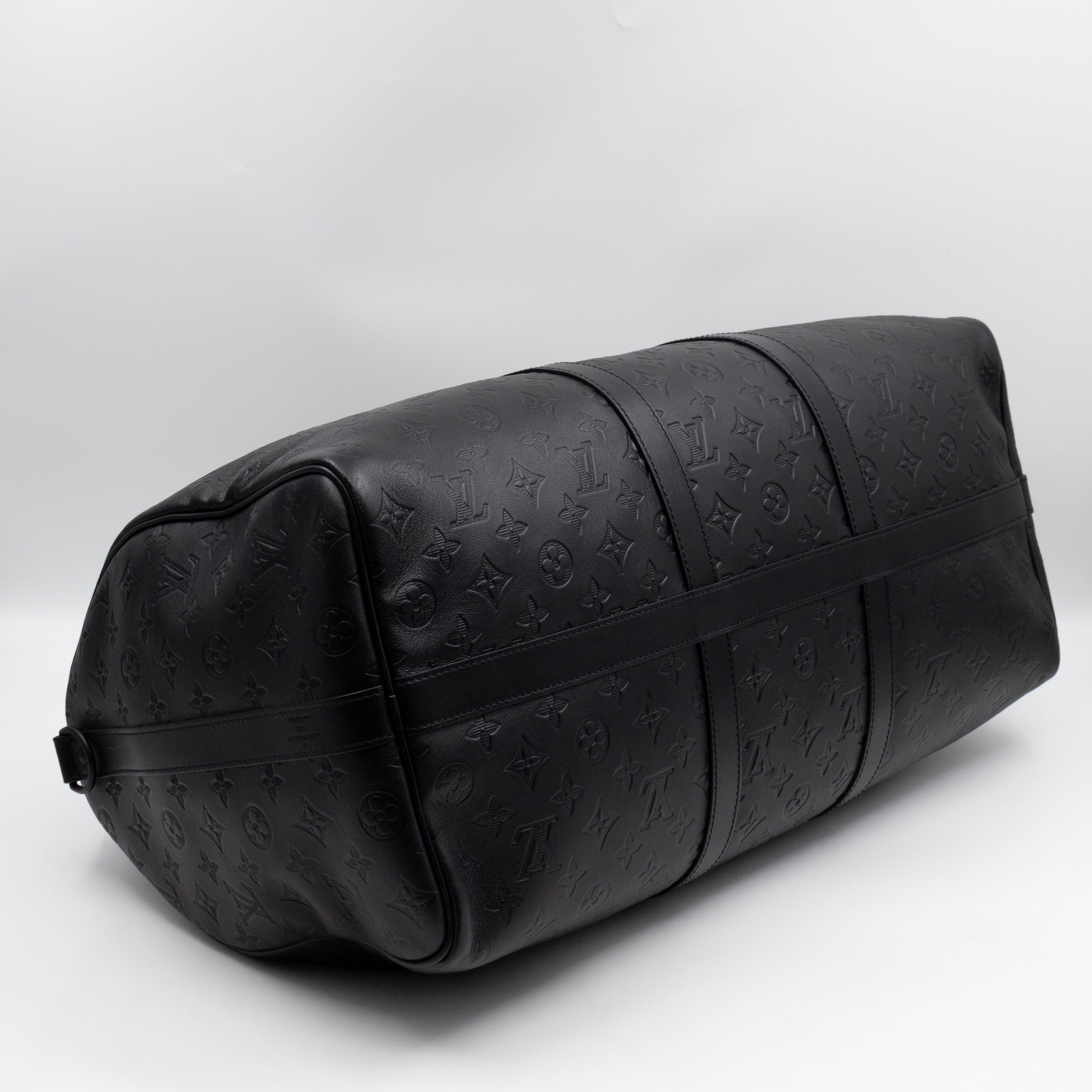 Keepall 50 Bandouliere Black Shadow Leather