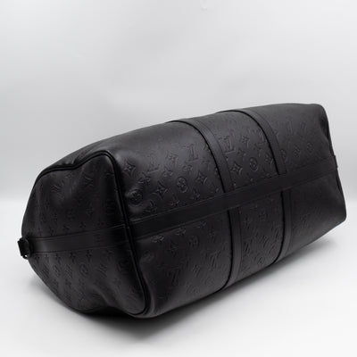 Keepall 50 Bandouliere Black Shadow Leather