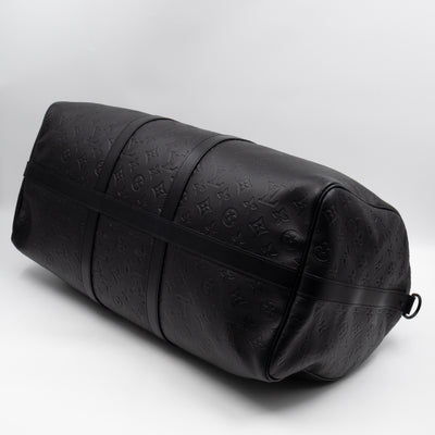 Keepall 50 Bandouliere Black Shadow Leather