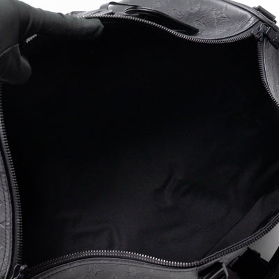 Keepall 50 Bandouliere Black Shadow Leather