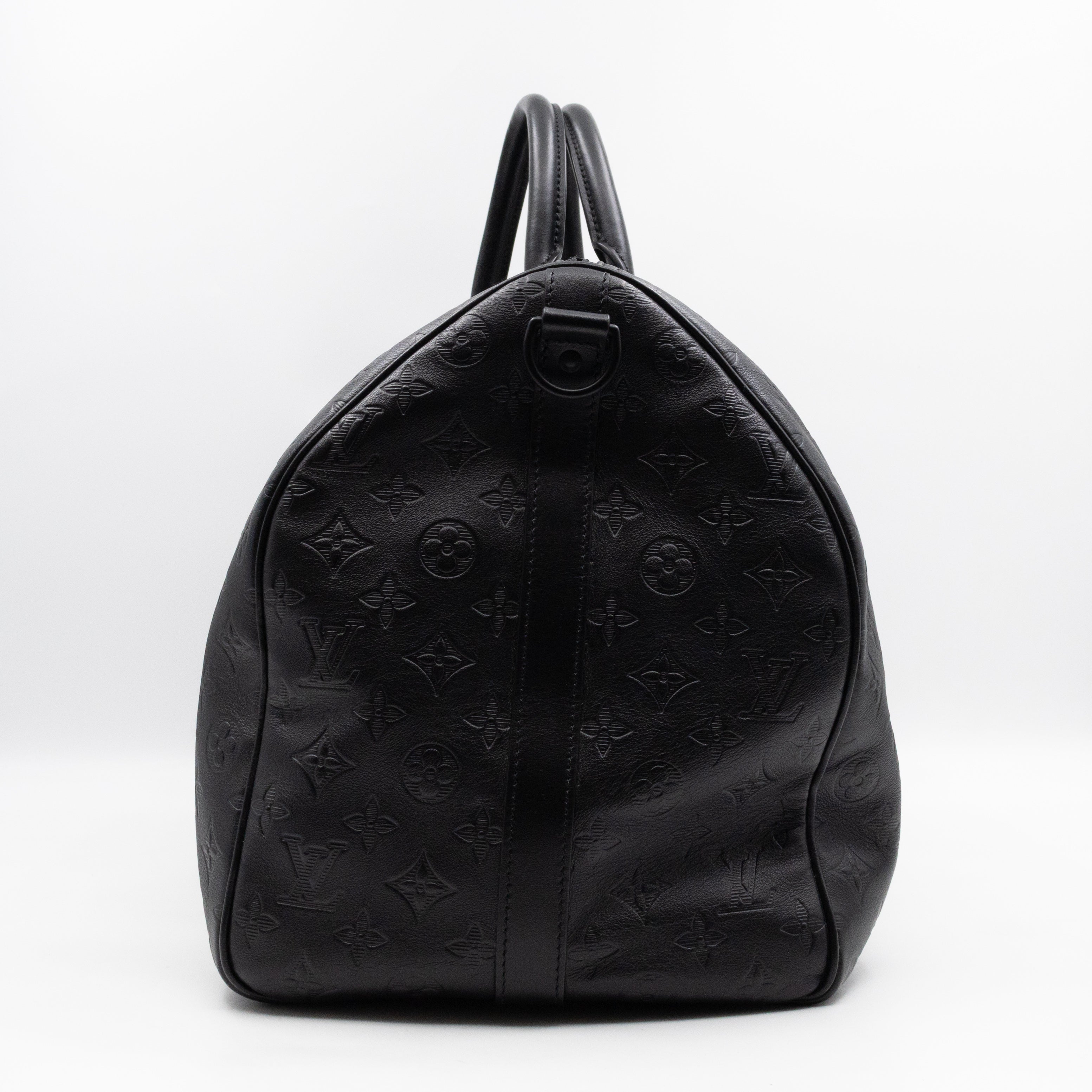 Keepall 50 Bandouliere Black Shadow Leather