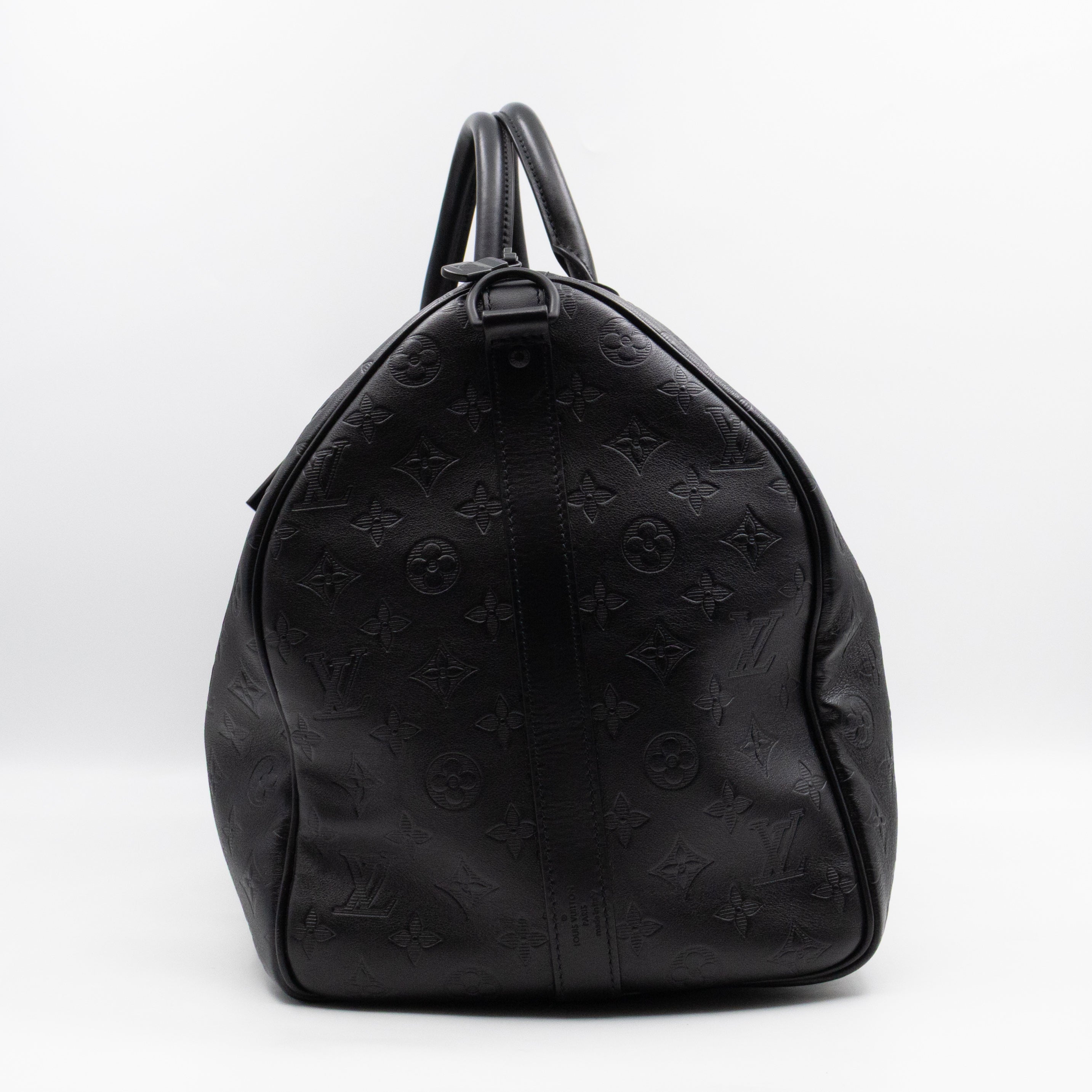 Keepall 50 Bandouliere Black Shadow Leather