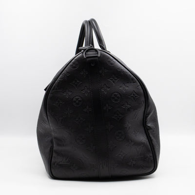Keepall 50 Bandouliere Black Shadow Leather