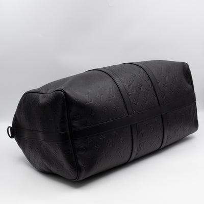 Keepall 50 Bandouliere Black Shadow Leather