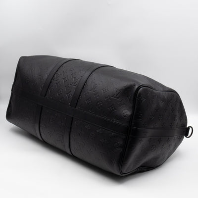Keepall 50 Bandouliere Black Shadow Leather