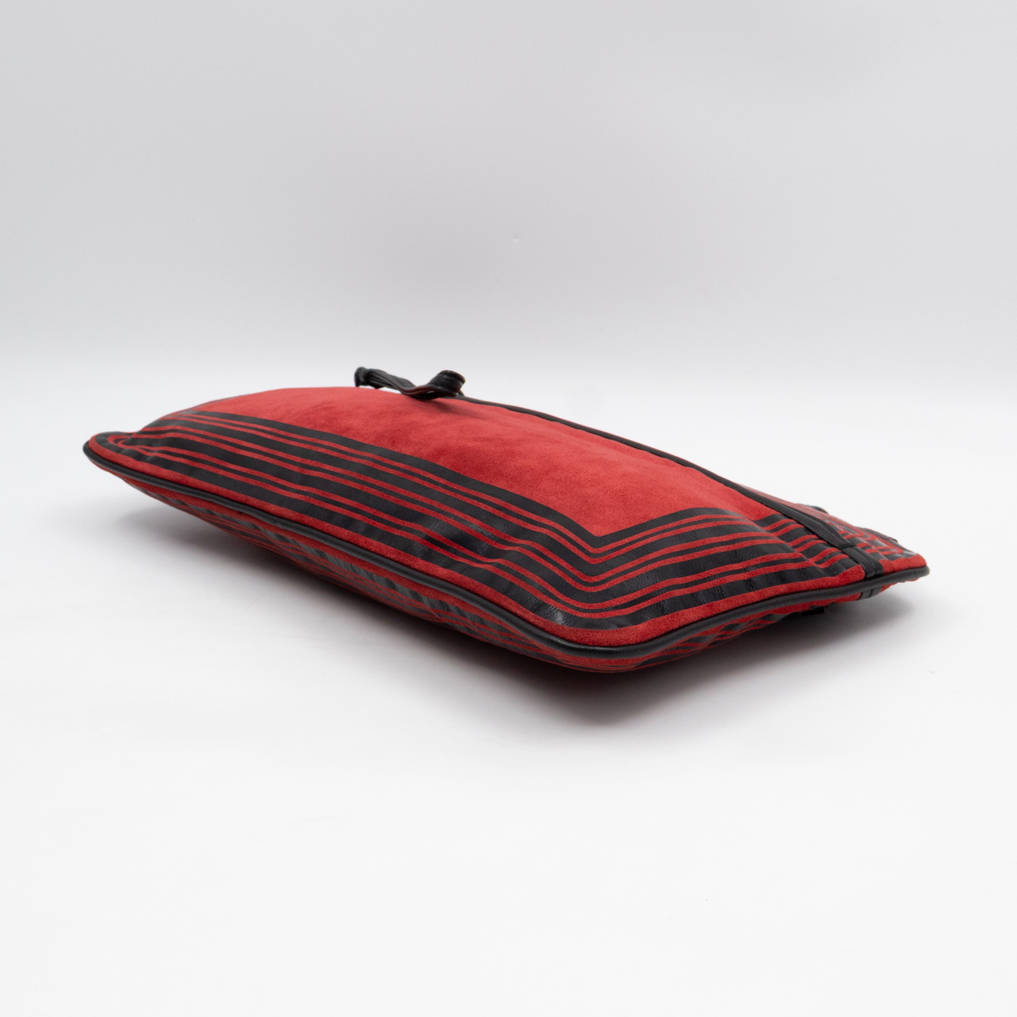 Crossbody Bag Red & Black Suede