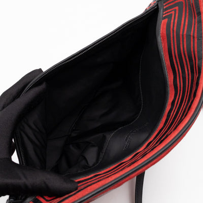 Crossbody Bag Red & Black Suede