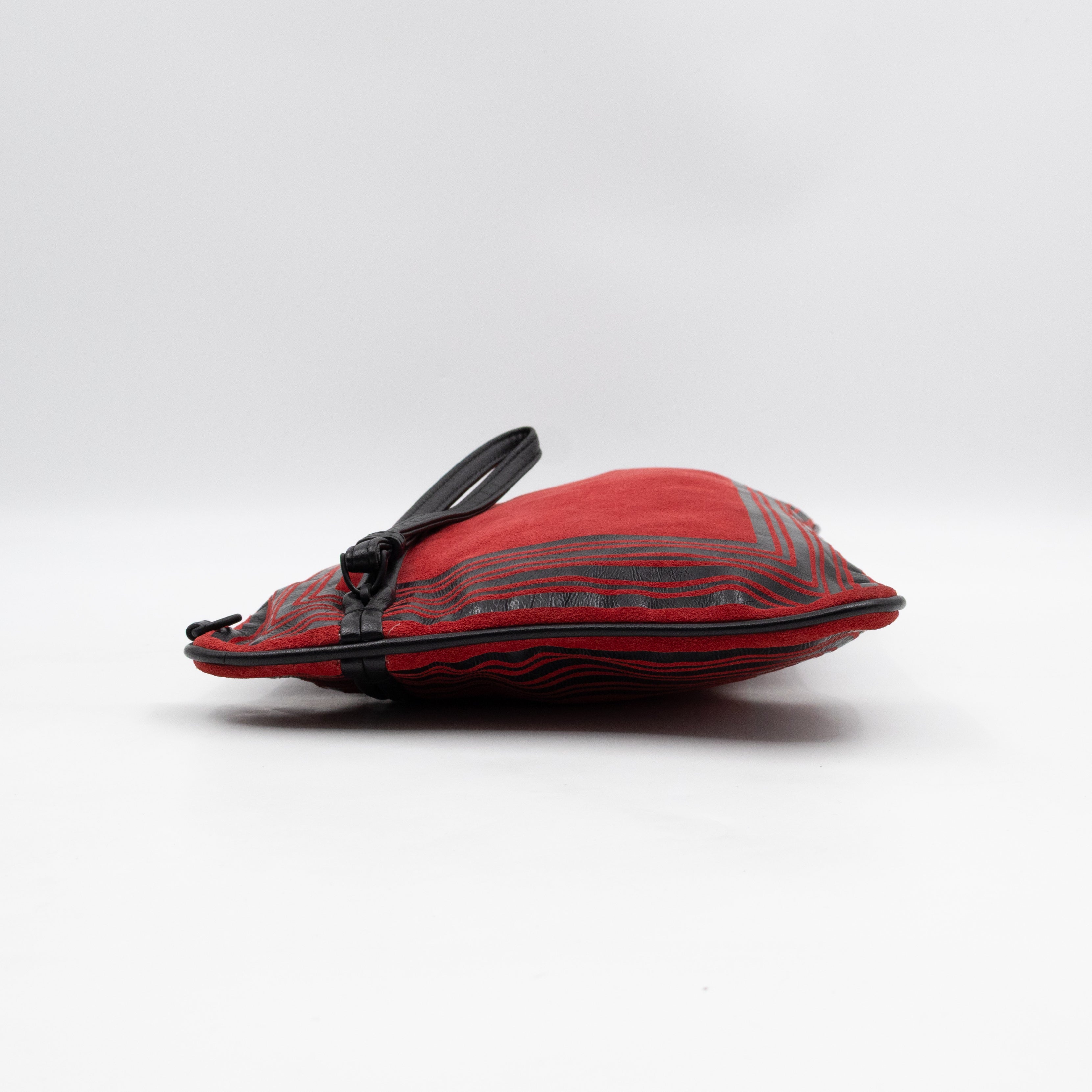 Crossbody Bag Red & Black Suede