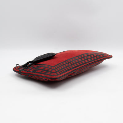 Crossbody Bag Red & Black Suede