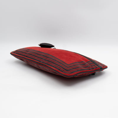 Crossbody Bag Red & Black Suede