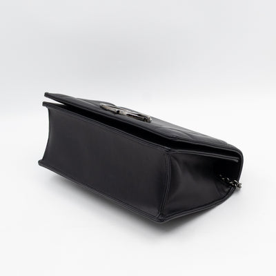 30 Montaigne Top Handle Bag Maxi Cannage Black Leather