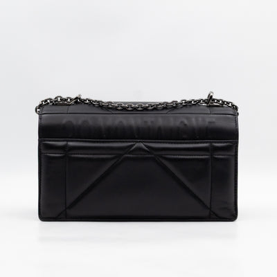 30 Montaigne Top Handle Bag Maxi Cannage Black Leather