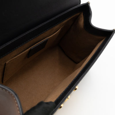 Padlock Flap Bag Small GG Supreme Black Leather
