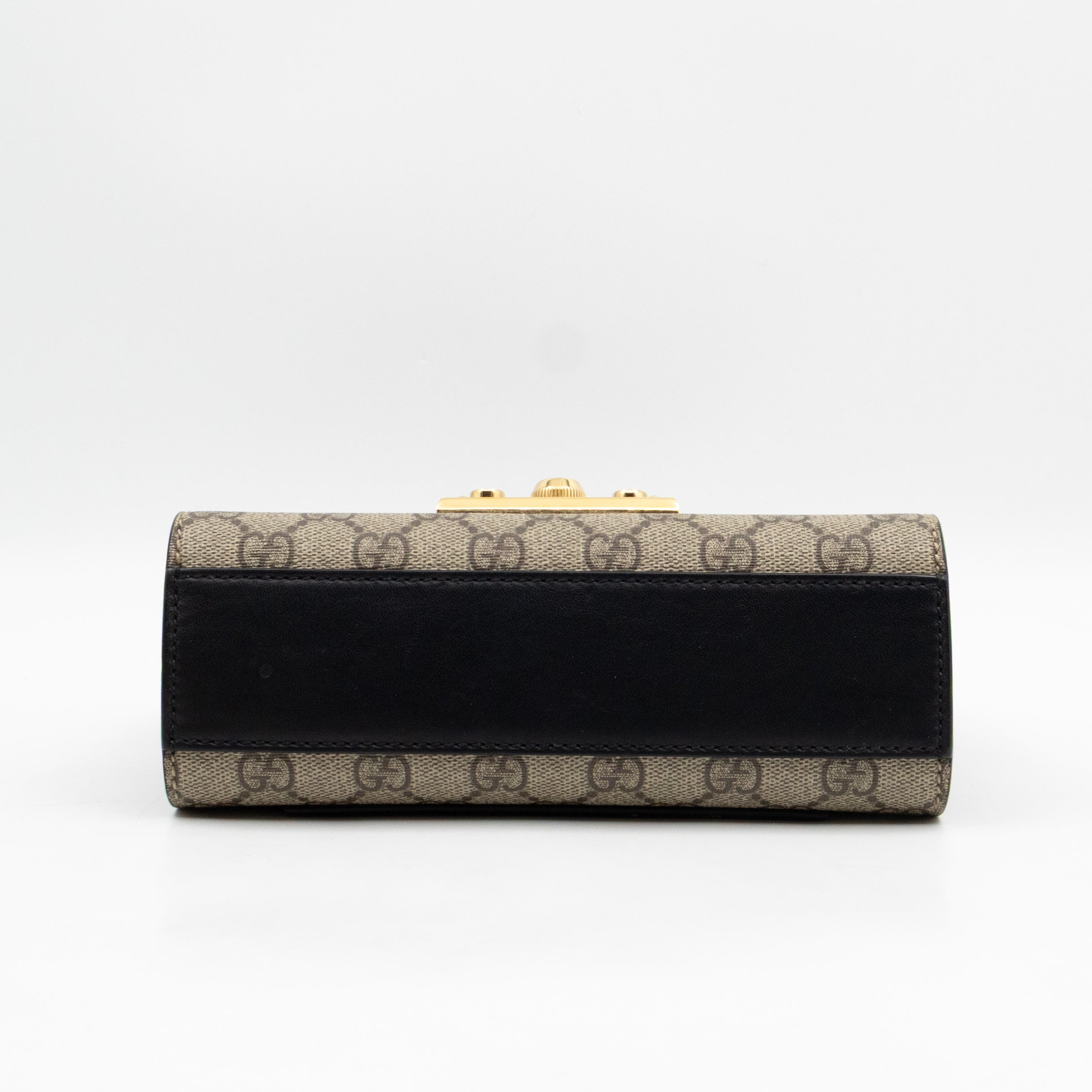 Padlock Flap Bag Small GG Supreme Black Leather