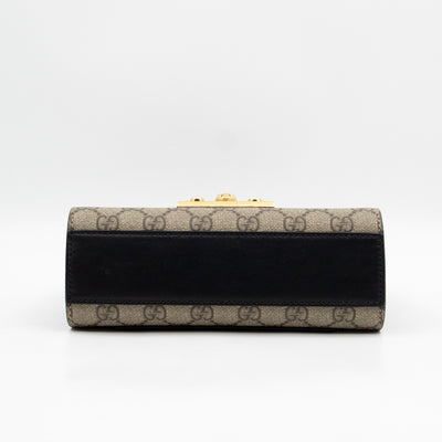 Padlock Flap Bag Small GG Supreme Black Leather