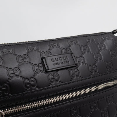 Small Messenger Black Guccissima Leather