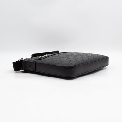 Small Messenger Black Guccissima Leather