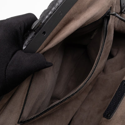 Top Handle Marron Intrecciato En Python Leather