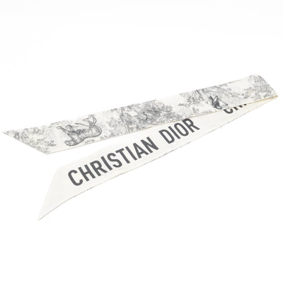 Toile de Jouy Sauvage Mitzah Scarf Silk Twill White & Black