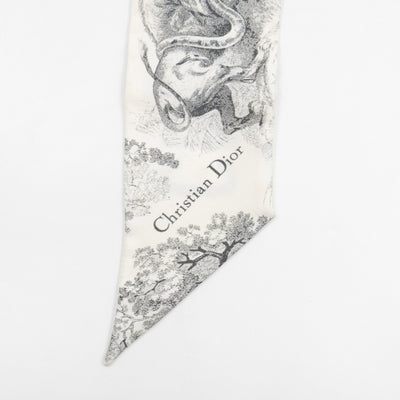 Toile de Jouy Sauvage Mitzah Scarf Silk Twill White & Black
