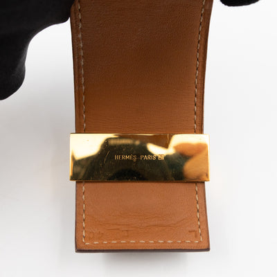 Collier de Chien Bracelet Gold & Grey Leather