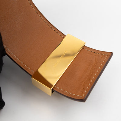 Collier de Chien Bracelet Gold & Grey Leather