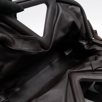 The Point Triangle Bag Medium Brown Intrecciato Jacquard